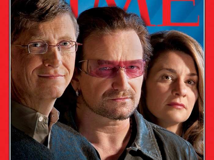 The Gateses are close friends with U2 frontman, Bono. He has said of Melinda: "Lots of people like him [Bill] — and I include myself — are enraged, and we sweep ourselves into a fury at the wanton loss of lives. What we need is a much slower pulse to help us be rational. Melinda is that pulse."