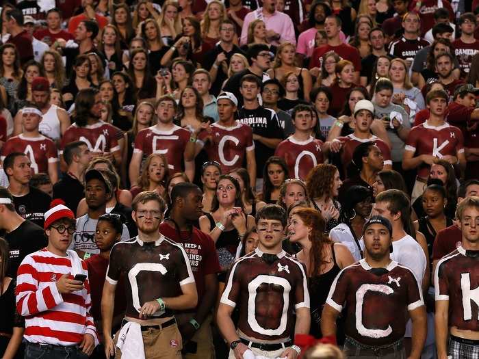 16. University of South Carolina at Columbia — In true southern fashion, USC spends most fall Saturdays tailgating. According to students, "football is a religion" for the Gamecocks.