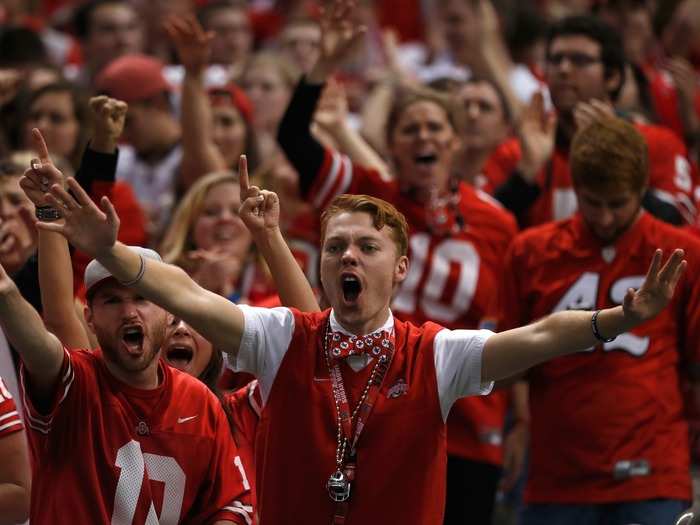 12. Ohio State University at Columbus — Students call Ohio State "a sports fan