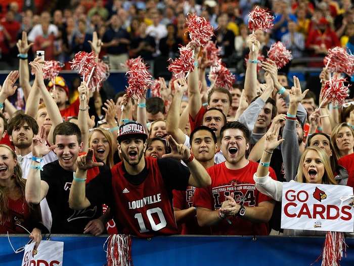 9. University of Louisville — Cardinal pride is universal at Louisville. Students from all corners of campus come together to support their teams