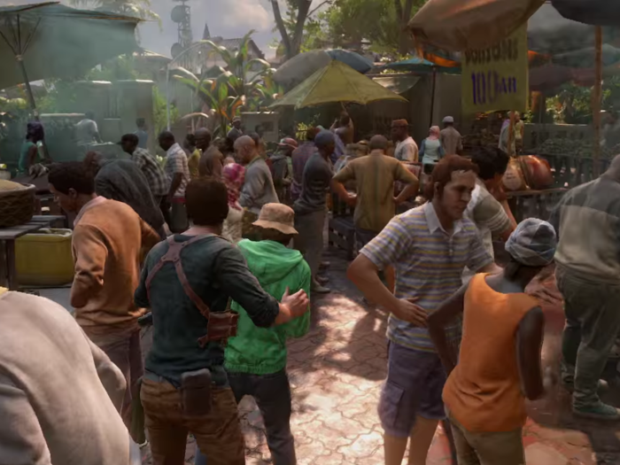 As you bump into non-playable characters in the crowd, Drake will react dynamically to every single one.