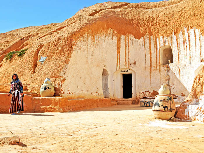 In this southern Tunisia village, locals live in traditional "troglodyte” dwellings — cave houses — created by scraping away rocks. There is even a subterranean hotel.