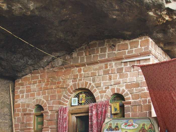 This 13-century church in northern Ethiopia is tucked inside an overhanging rock.