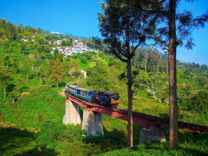 The Nilgiri Mountain Rail is the steepest rail line in India, stretching from Mettupalayam to Ootacamund (Ooty). The five hour ride offers incredible views of India