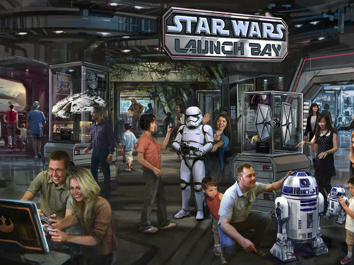 The Star Wars Launch Bay will launch later this year at both parks and feature an interactive experience providing guests with an inside look into the next film, "Star Wars: The Force Awakens."