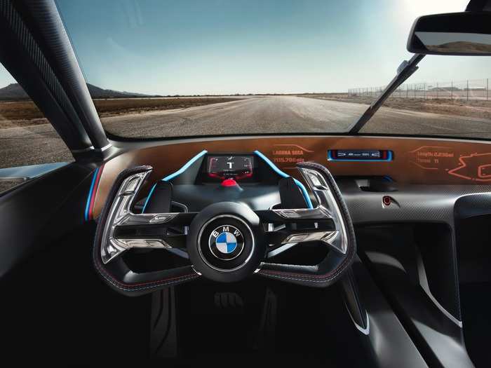 Instead of a standard steering wheel, the Hommage gets an F1-style control yolk. Drivers will also have a futuristic head-up display.