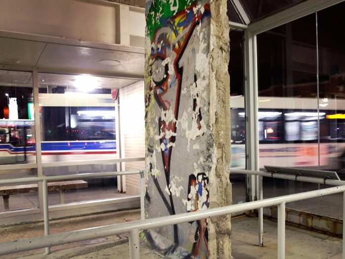 If you happen to be at Chicago’s Western Brown Line L Station, located in the Lincoln Square neighborhood, look out for an 11-foot-tall and 4-foot-wide portion of the Berlin Wall. The piece was given to the city by the Senate and City of Berlin as a commemorative relic.