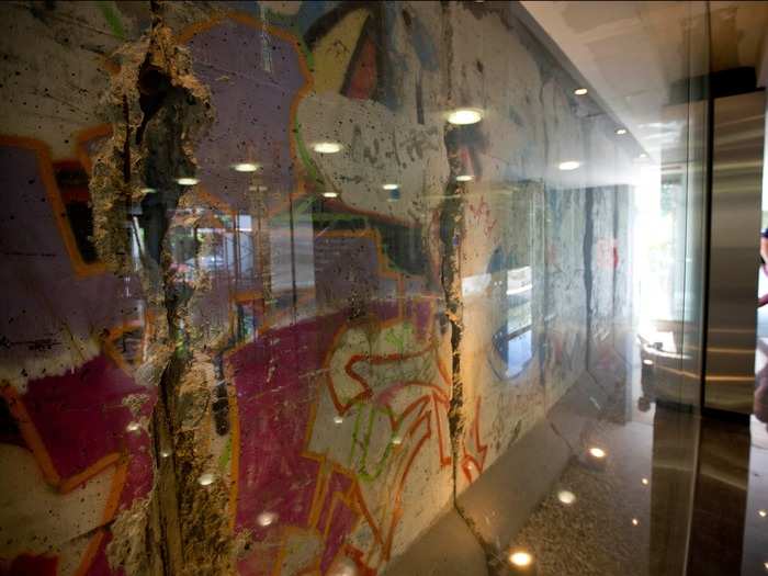 In 1991, Perfil Group, an Argentinian news company based in Buenos Aires, bought 20 segments of the Berlin Wall. The segments represent symbols of freedom to the company and stand protected behind a sheet of glass in the company