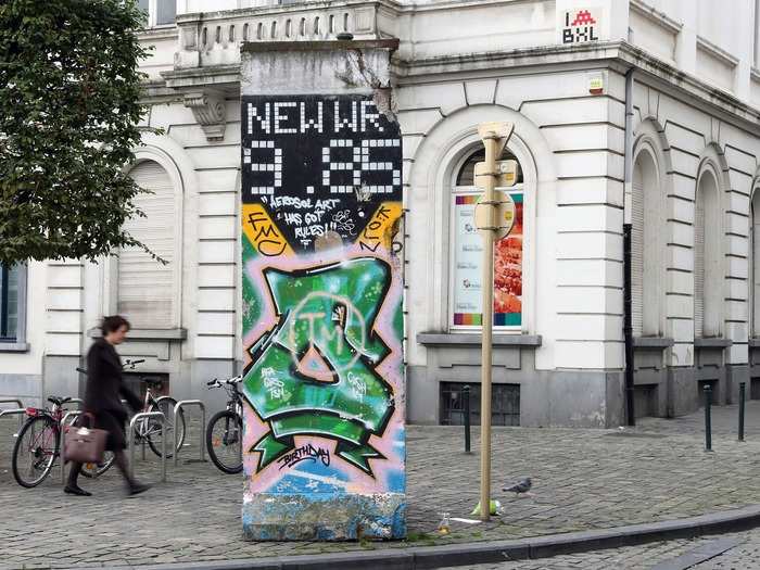 The European Parliament in Brussels, Belgium, also contains original pieces of the Berlin Wall.