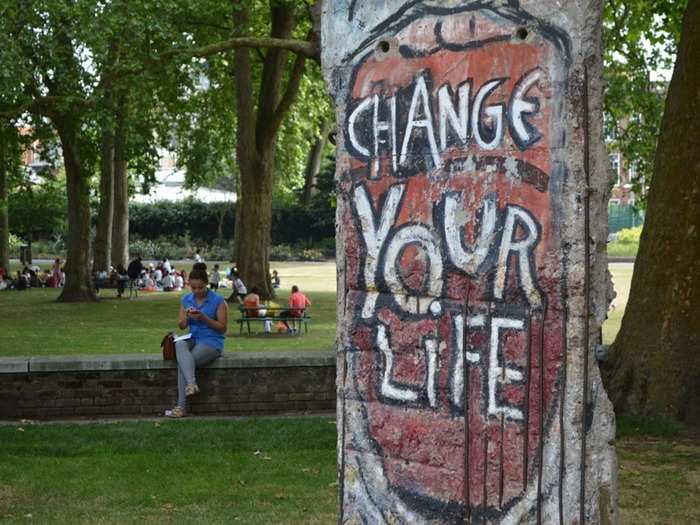 In addition, a segment of the wall resides outside the Imperial War Museum, in London, England.