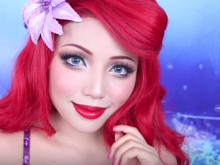Since then, Phan has channeled a wide array of characters, from Rihanna to Bruno Mars. But her favorite videos by far are her Disney transformations. Here she is as Ariel.