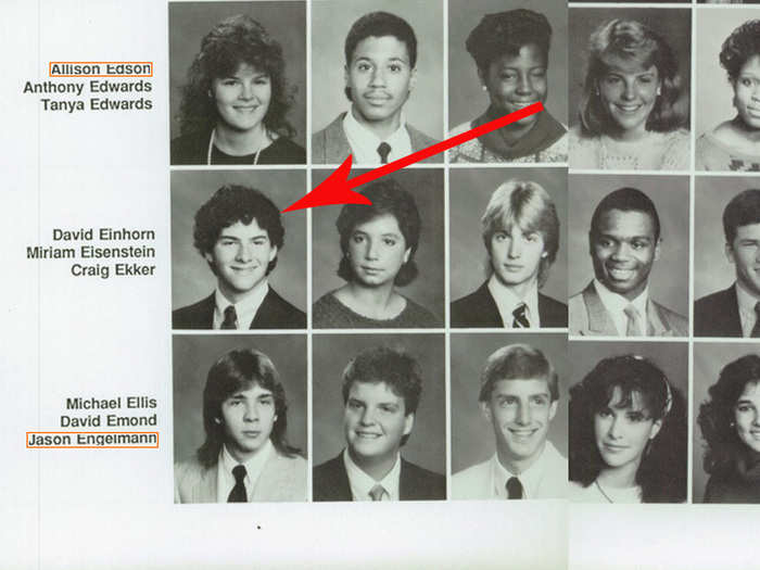 Hedge fund manager David Einhorn of Greenlight Capital is seen here in Nicolet High School (Wisconsin) yearbook from 1987.