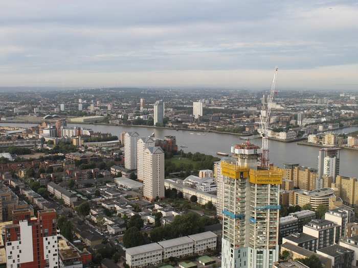 Even looking out east, away from London, there are some pretty brilliant views from the higher floors of the building.