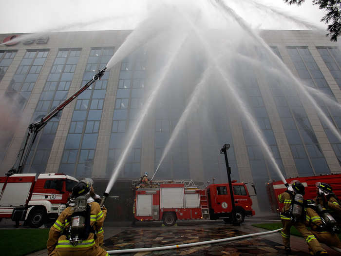 Another major component of the exercise is training for South Korean firefighters. If North Korea ever shelled cities on the other side of the de-militarized zone, containing fires amidst the fear and panic of an enemy bombardment be important to public safety.