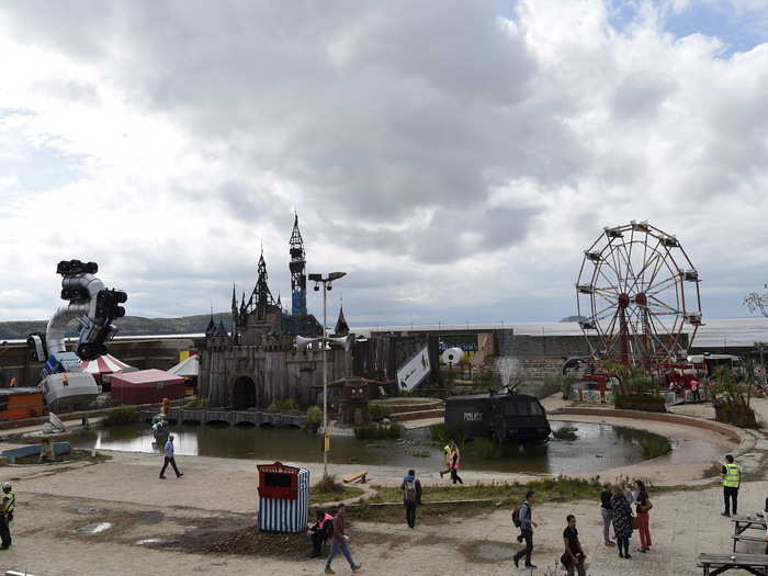 The park is located on beachfront property in a deserted lido pool.