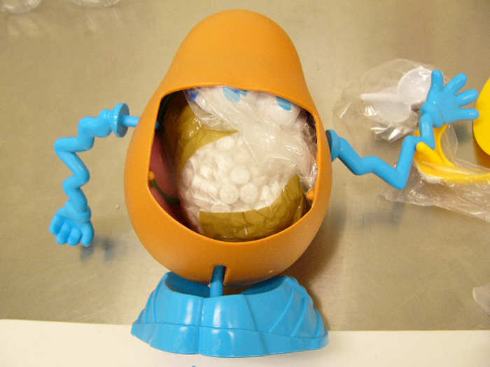 This Mr. Potato Head doll intercepted in the mail en route to Australia contained 293 grams of ecstasy.