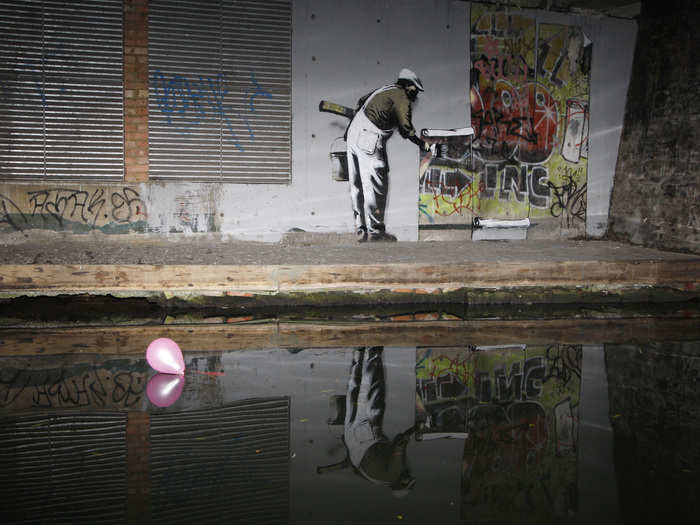 This work, from 2009, is one of many Banksy