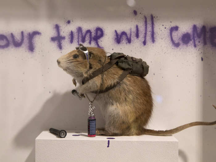 Rats have a been a reappearing motif with Banksy, as well. They always seem to be plotting some ultimate revenge.