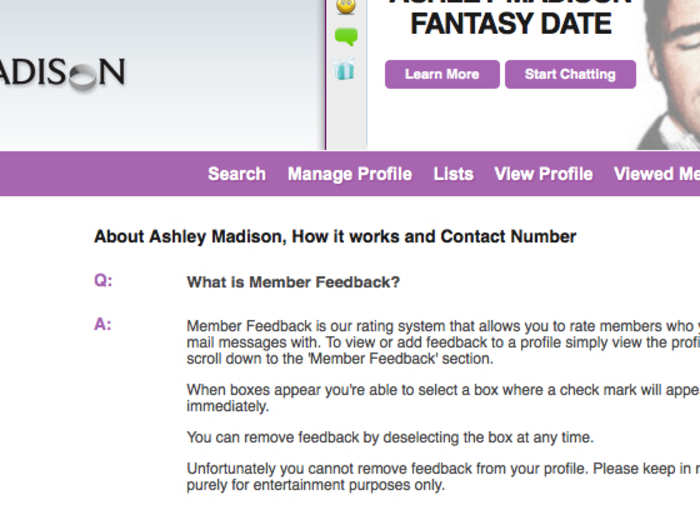 You can also rate members, give feedback, based on their emails and pictures, and then read the ratings other people have given them.