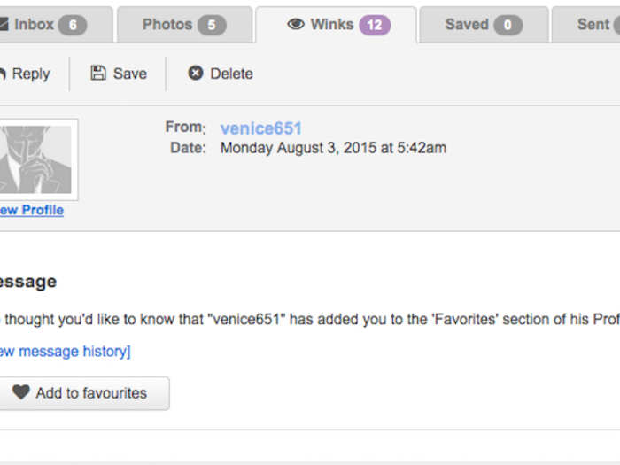 Besides sending a hand-written email, you can just send a wink. And Ashley Madison will also let you know if someone made you a Favorite, even if he didn