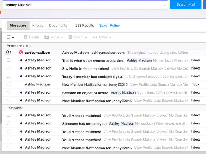 Ashley Madison emailed me a LOT. When people looked at my profile when new men joined the site ...