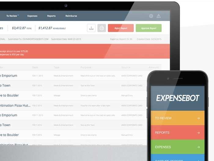 ExpenseBot lets you track expenses and get reimbursed fast.