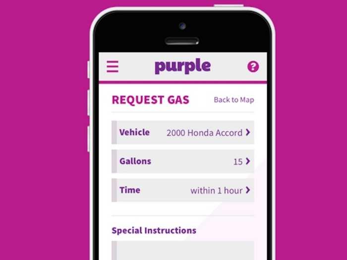 Get gas delivered to your car on demand with Purple.