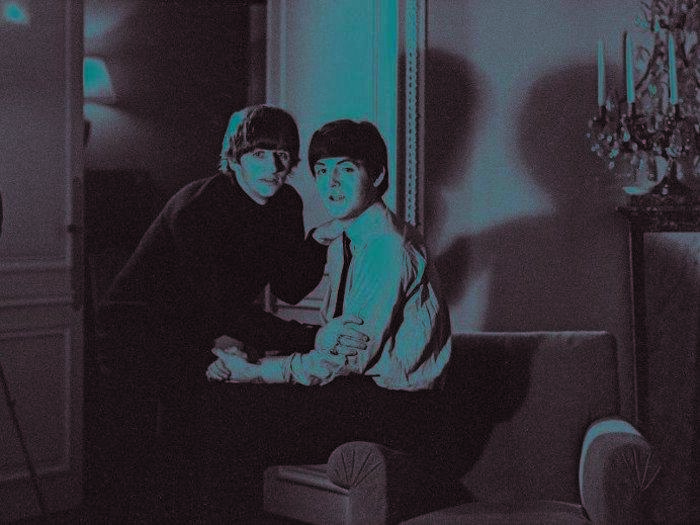This image of Starr and McCartney was taken with a timer, which Starr notes felt strange because the two were never sure when exactly it would go off.