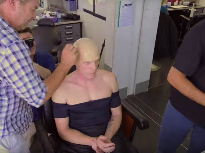 In a new featurette to promote the release of "Avengers: Age of Ultron" on DVD and Blu-ray, Bettany says the makeup and prosthetics alone took about an hour and a half to complete.