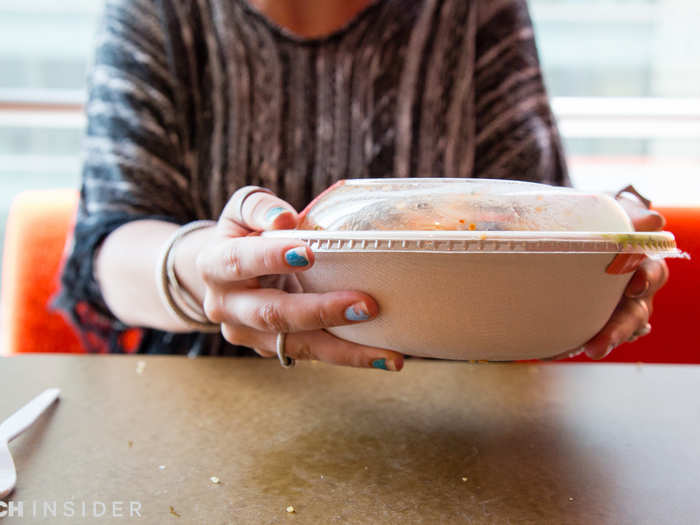 Back at the office, we shook our quinoa bowls, as the animated LCD screens instructed us to do.