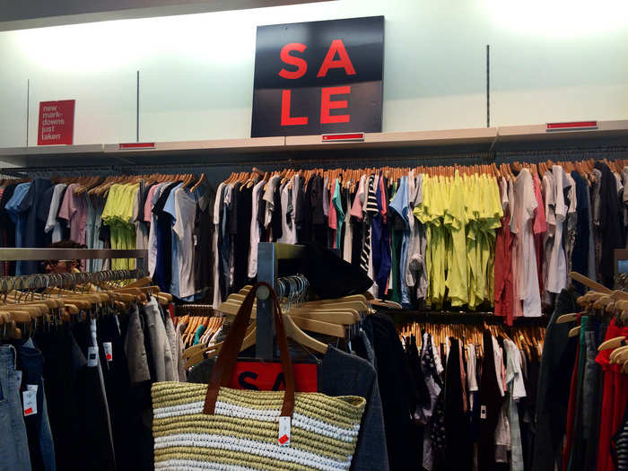 But there was a huge sale section — a sign of too much inventory.