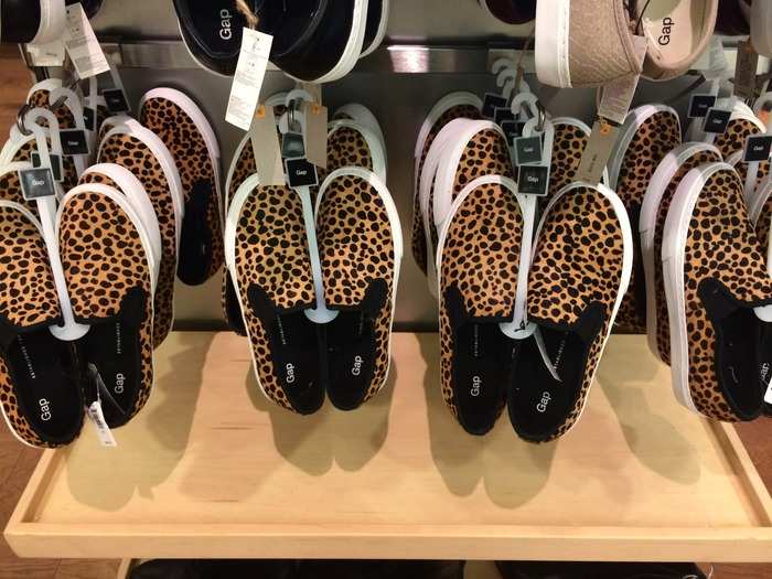 There were some misses that were certainly not everyday basics — like these cheetah print leather slip-ons.