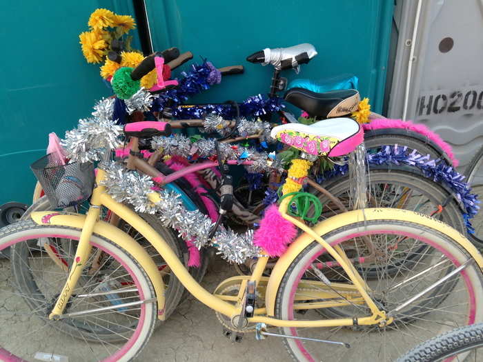 Ornately decorated bikes are used to get everywhere.