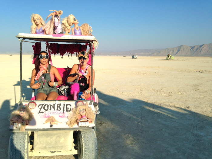 This art car filled with Barbies looked fun.