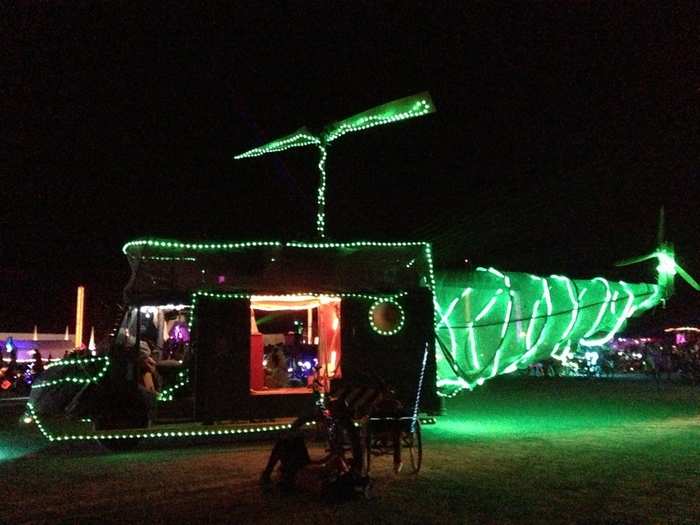 Even the art cars light up.