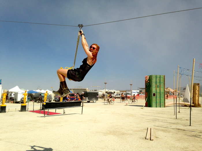 Some camps set up fun activities like zip lines.