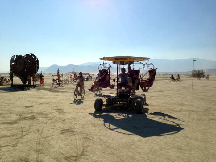 This incredible idea was a car that supported hammock chairs.