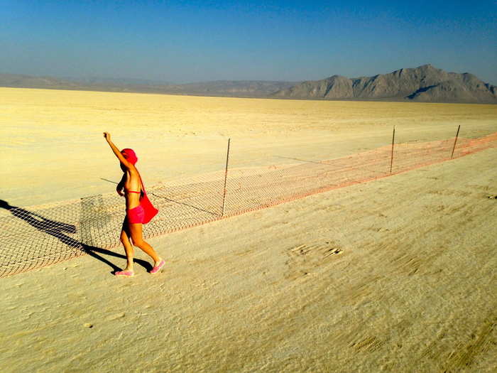 This fence is the very end of the playa, where burners aren