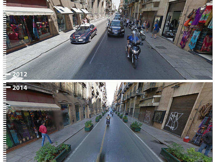 Motorists in Palermo, Italy, can enjoy the shrubbery, too.