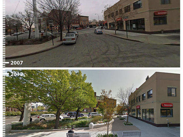 This corner in New York City looks totally different.