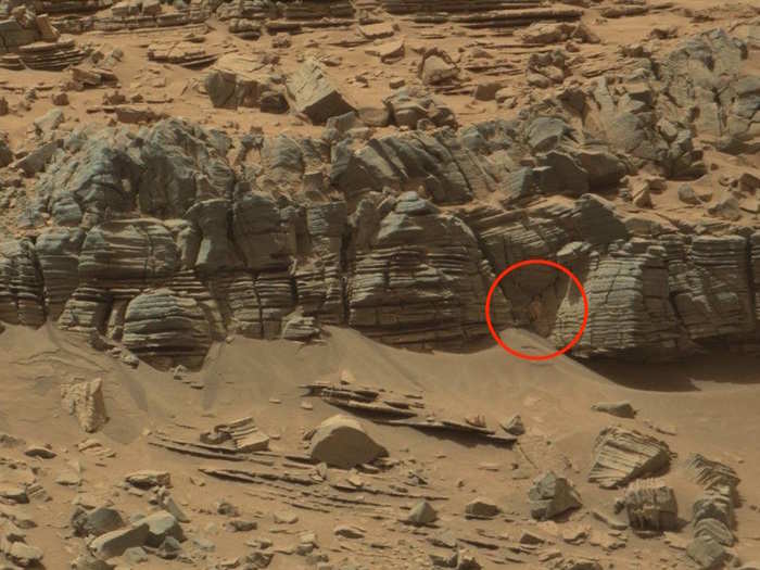 UFO enthusiasts spotted what appeared to be a crab on Mars in this photo taken recently by NASA