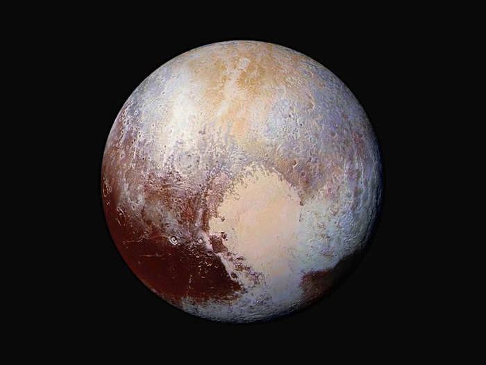 Further afield lies Pluto. When a NASA probe first flew by the dwarf planet in July, it spied a heart-shape feature on the planet