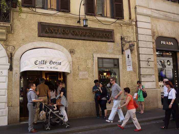 The Antico Caffè Greco, which opened in Rome, Italy, in 1790, has been serving up coffee and drinks to regulars that have included John Keats, Charles Dickens, Mary Shelley, and Lord Byron. Over the years, it has gained a reputation as a hub for writers.