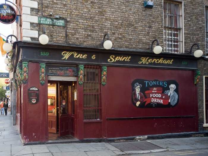 Toners Pub in Dublin, Ireland, has hosted the likes of Patrick Kavanaugh and Bram Stoker, and is said to be the only pub that poet W.B. Yeats ever visited.