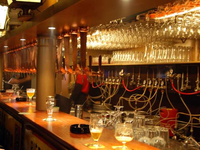 Beer lovers should head to the bar in Belgium’s Delirium Cafe, located in Brussels, where their collection is getting to close to 2500 different beers. Varieties include everything from Belgian Abbeys to eclectic brews like Banana beer.