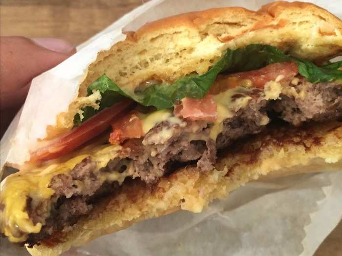 The ShackBurger is absolutely the burger perfected: a nicely seared and immensely flavorful patty with fresh veggies and the best bun you can put on a burger.