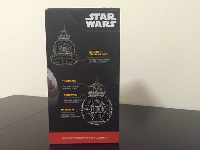 Here we see some info on the droid inside the box. He