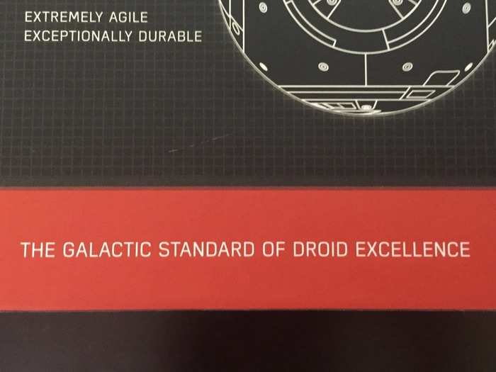 The box assures us that this is the droid we