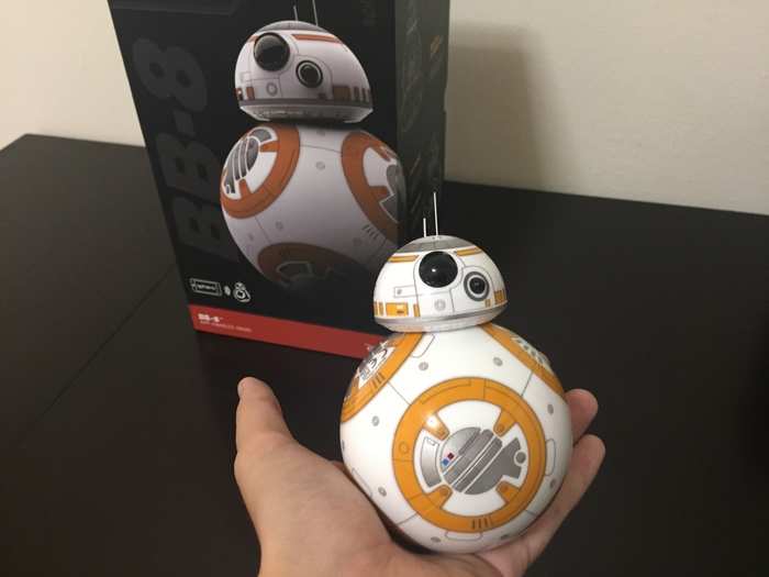 BB-8 is relatively small. The nearly four-inch tall droid easily fits into the size of my palm.