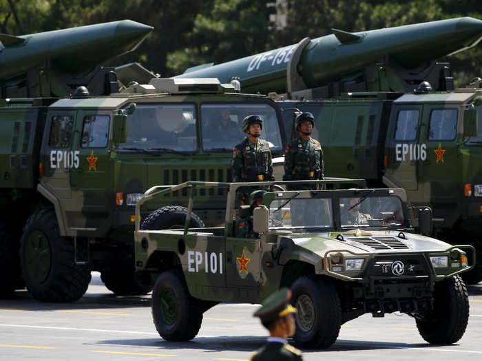 About 80% of the machinery on display had never been seen before by the general public, including domestically produced ballistic missiles.